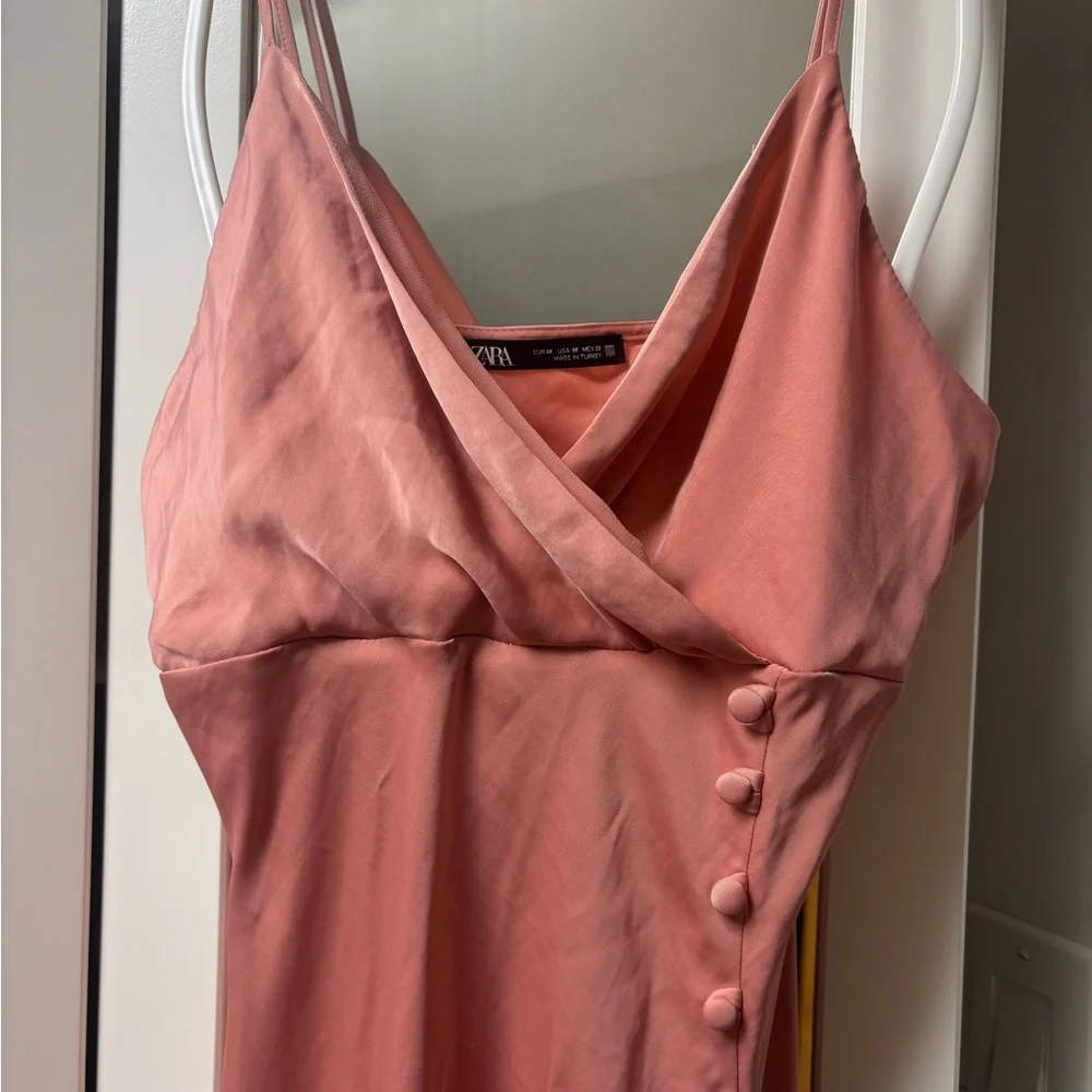 Zara Pink Dress with Button Detail - Picture 4 of 7